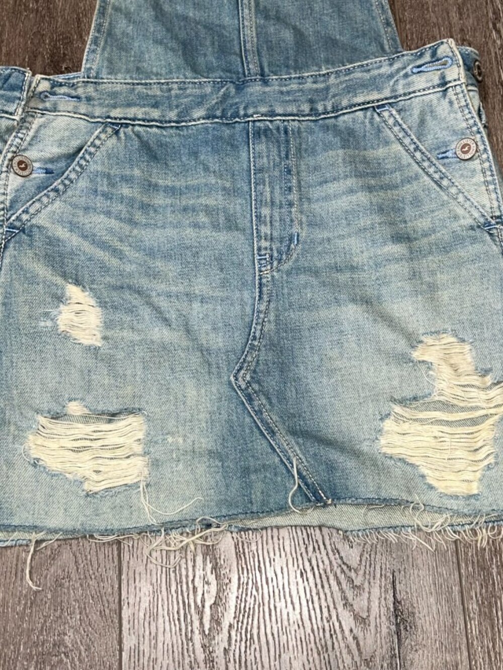 Hollister California Denim Skirt Overall Stretch Blue Denim Size XS - Picture 2 of 7
